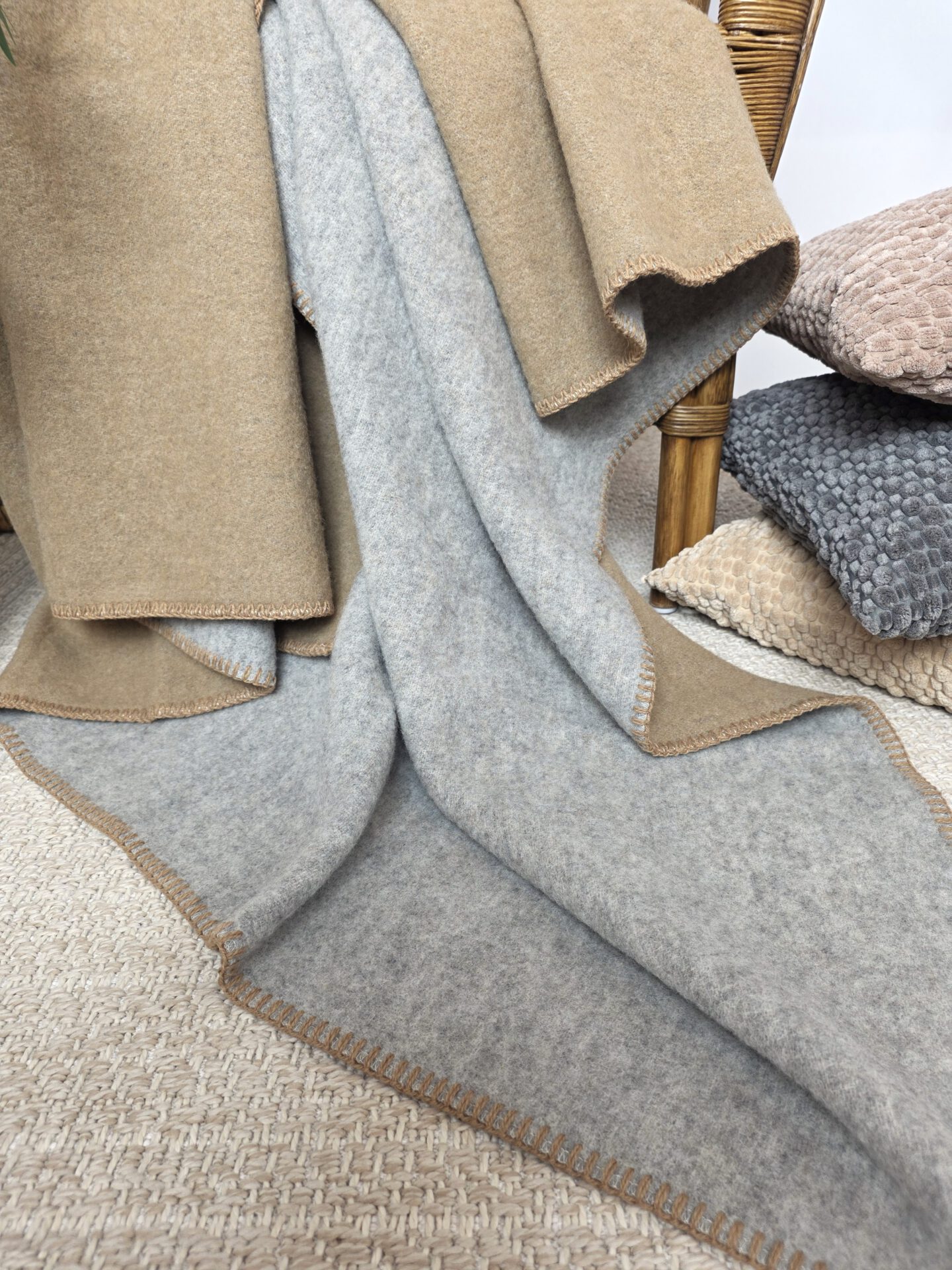 Wollplaid & Wolldecke "Selva DF" hellgrau-beige – Bild 6