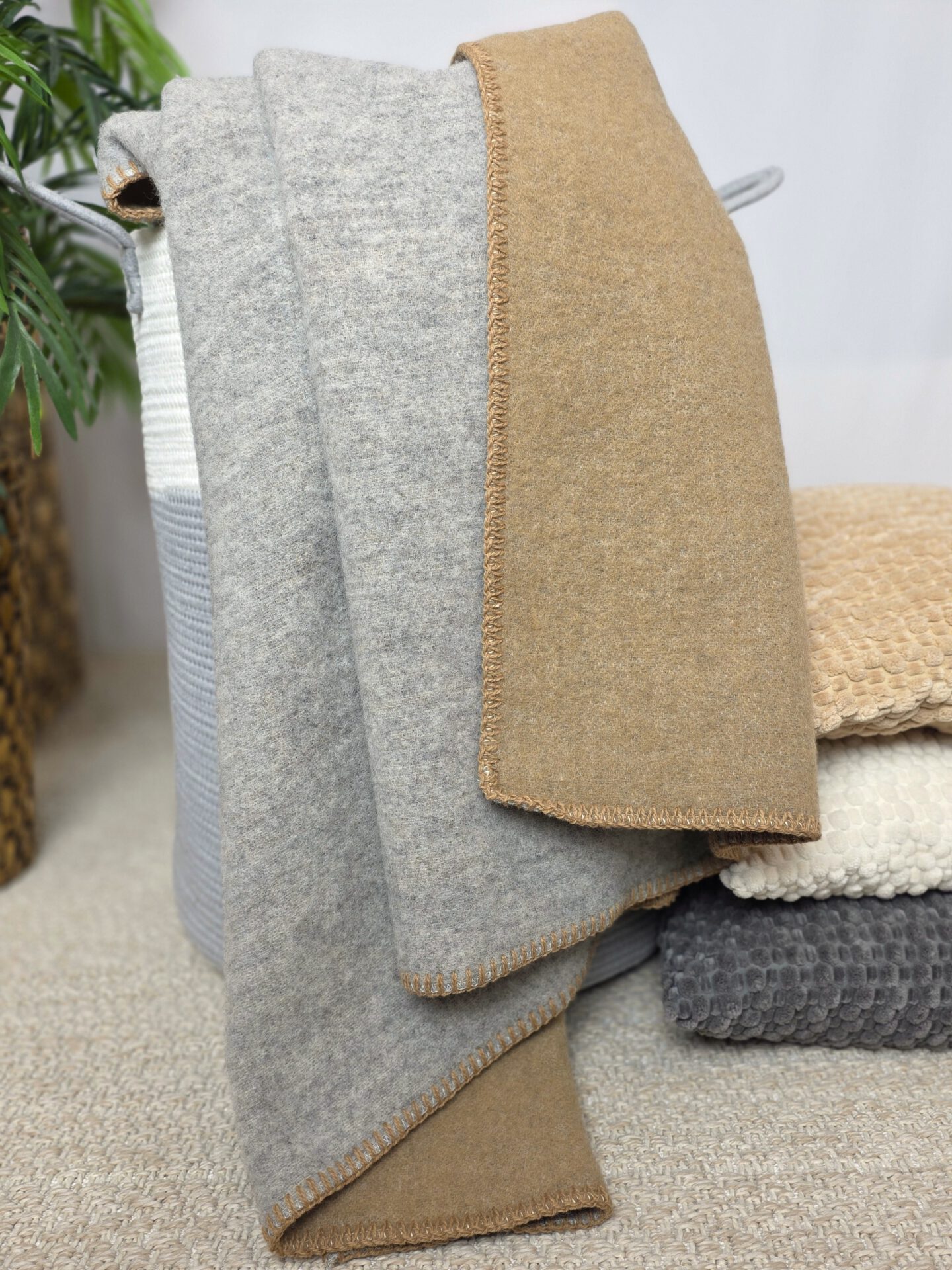 Wollplaid & Wolldecke "Selva DF" hellgrau-beige – Bild 7