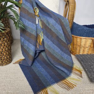 Alternative view of Wollplaid & Wolldecke "Tirol M" blau-mehrfarbig