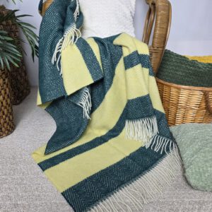 Alternative view of Wollplaid & Wolldecke "Tirol M" grün-gelb