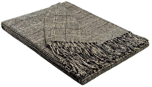Plaid & Decke aus Polyester und Acryl "Palmera-P" beige-braun