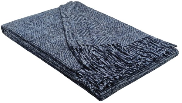 Plaid & Decke aus Polyester und Acryl "Palmera-P" hellblau-blau