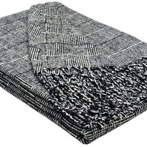 Plaid & Decke aus Polyester und Acryl "Palmera-P" schwarz-weiß