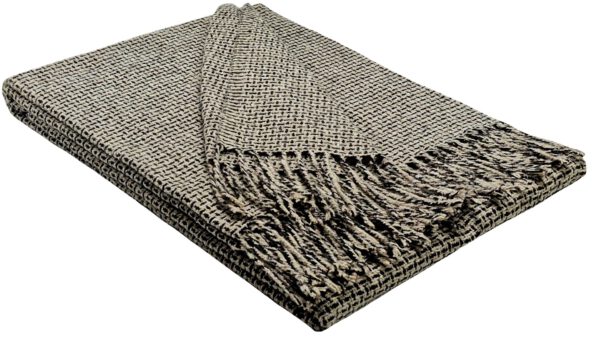 Plaid & Decke aus Polyester und Acryl "Palmera-R" beige-braun