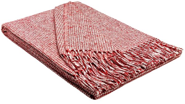 Plaid & Decke aus Polyester und Acryl "Palmera-R" rot-weiß