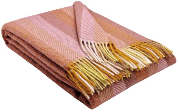 Wollplaid & Wolldecke "Tirol-M" rosa-mehrfarbig