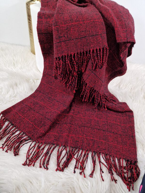 Plaid & Decke aus Polyester und Acryl "Palmera-P" rot-schwarz – Bild 3