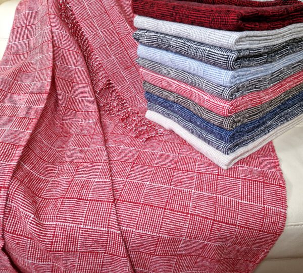 Plaid & Decke aus Polyester und Acryl "Palmera-P" rot-weiß – Bild 3