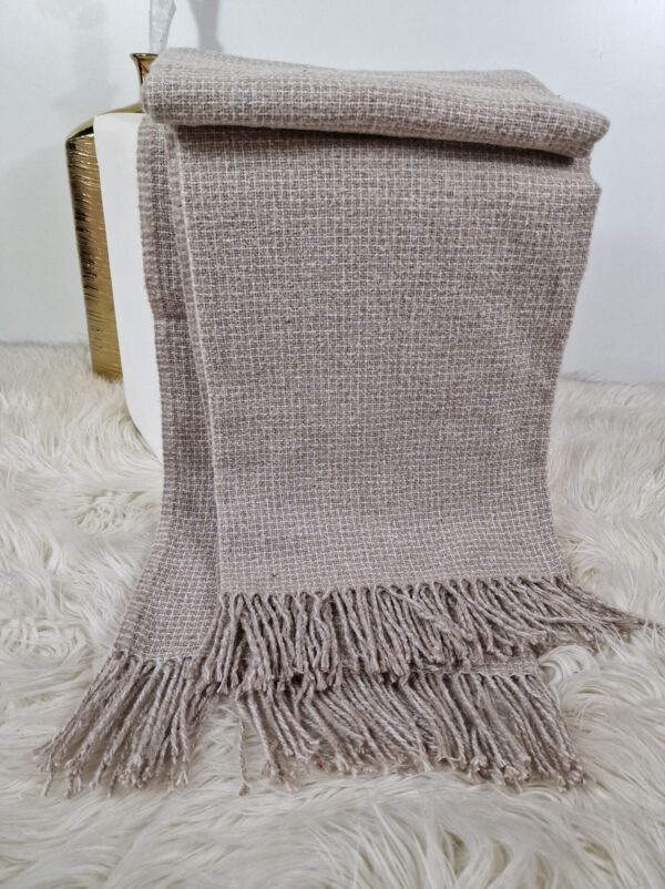 Plaid & Decke aus Polyester und Acryl "Palmera-R" beige-weiß – Bild 2