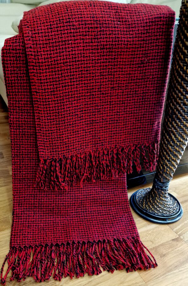 Plaid & Decke aus Polyester und Acryl "Palmera-R" rot-schwarz – Bild 2