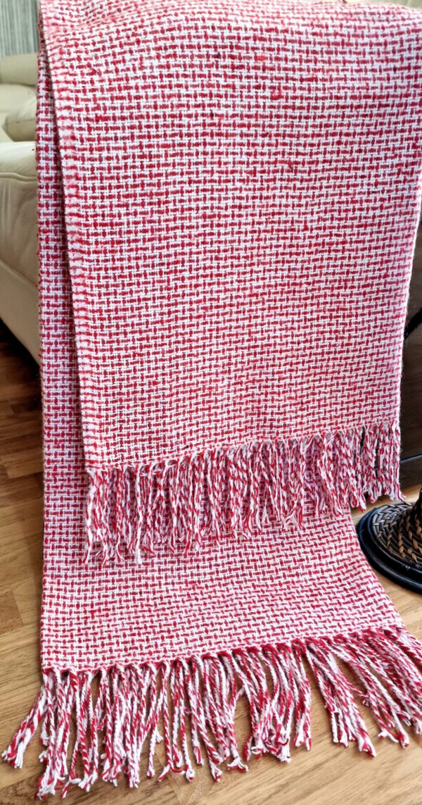 Plaid & Decke aus Polyester und Acryl "Palmera-R" rot-weiß – Bild 2