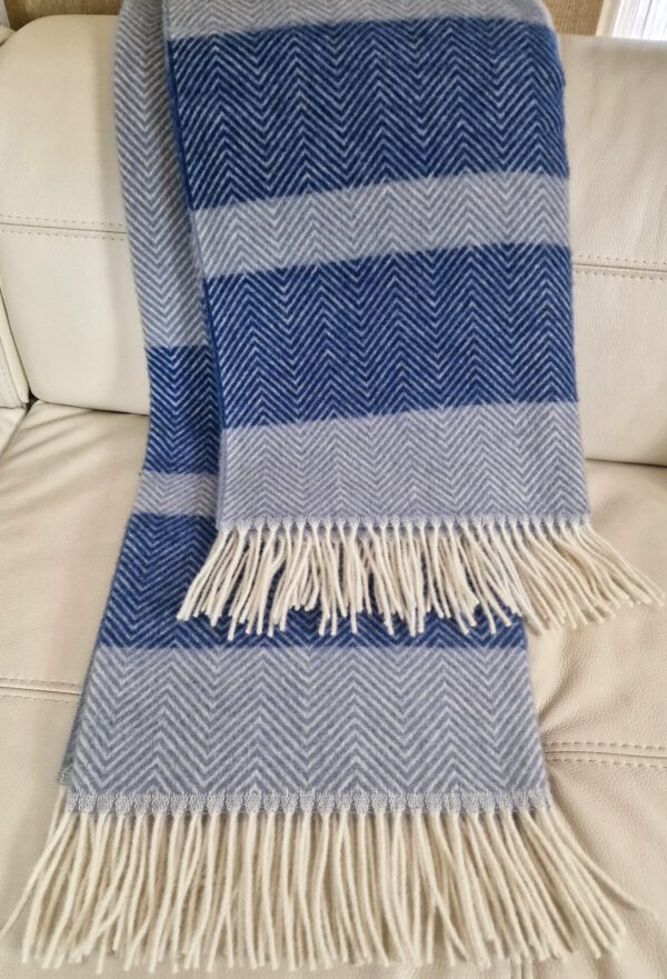 Wollplaid & Wolldecke "Tirol-M" blau-hellblau – Bild 2