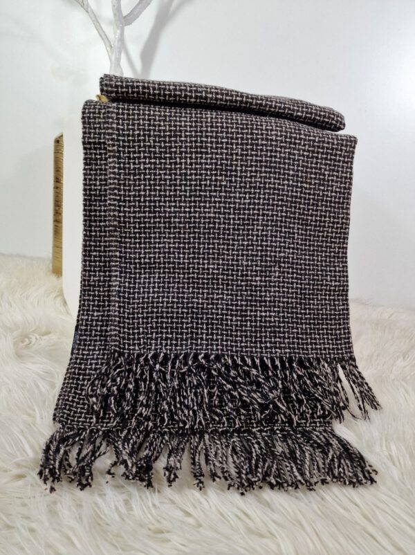 Plaid & Decke aus Polyester und Acryl "Palmera-R" dunkelbraun-beige – Bild 2