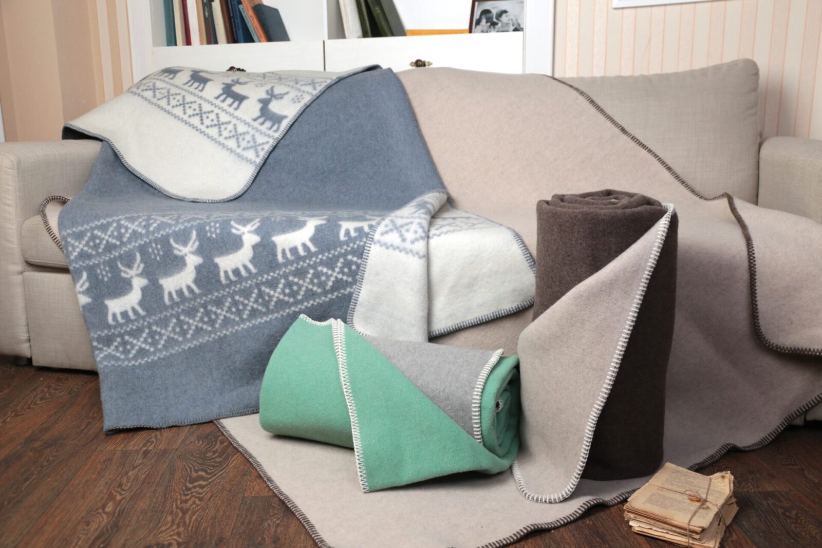 Wolldecken und Wollplaids