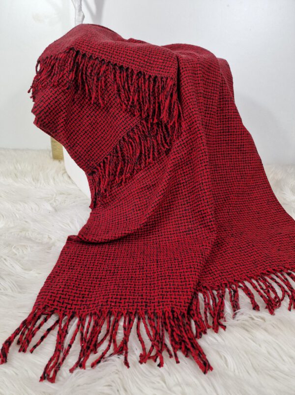 Plaid & Decke aus Polyester und Acryl "Palmera-R" rot-schwarz – Bild 3