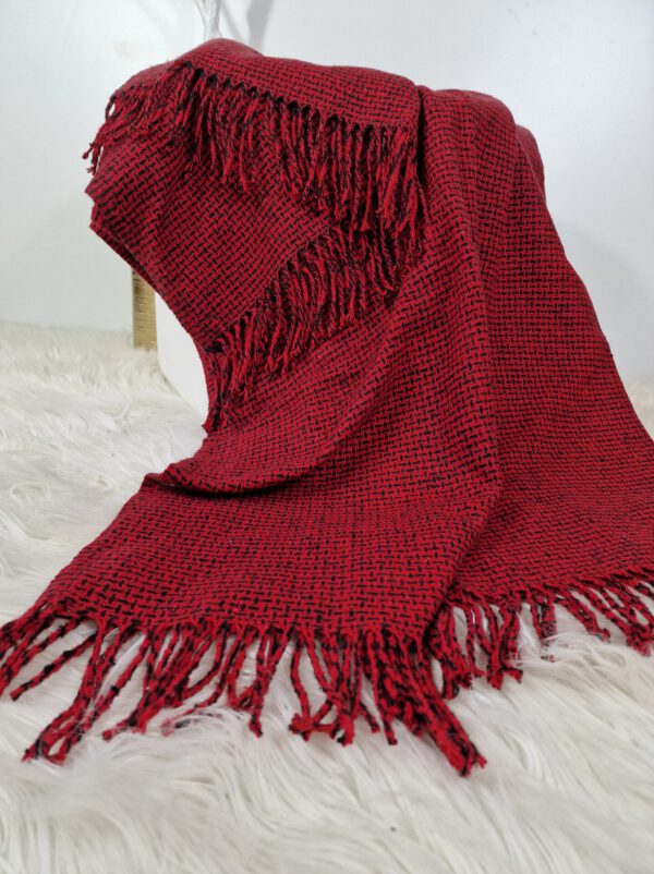 Plaid & Decke aus Polyester und Acryl "Palmera-R" rot-schwarz – Bild 4