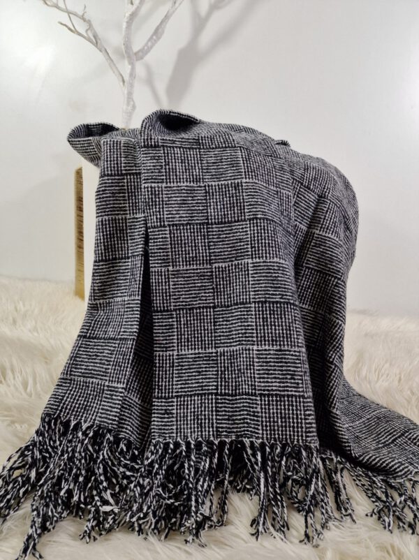 Plaid & Decke aus Polyester und Acryl "Palmera-P" schwarz-weiß – Bild 3