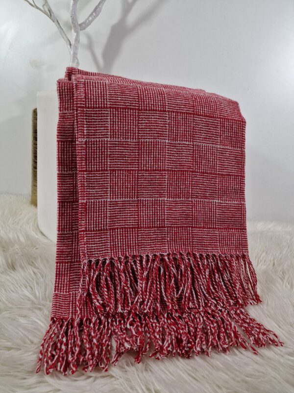 Plaid & Decke aus Polyester und Acryl "Palmera-P" rot-weiß – Bild 2