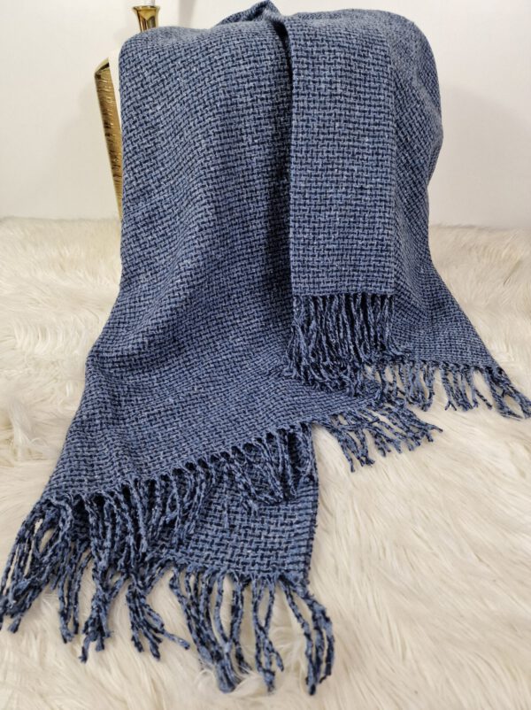 Plaid & Decke aus Polyester und Acryl "Palmera-R" blau-dunkelblau – Bild 3