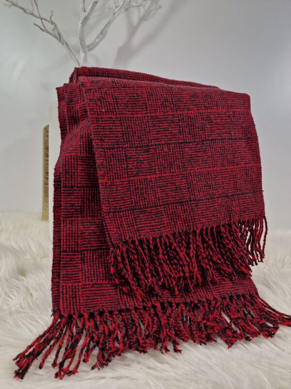 Plaid & Decke aus Polyester und Acryl "Palmera-P" rot-schwarz – Bild 2