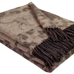 Wollplaid & Wolldecke "Tirol T Leopard" braun-beige