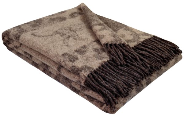 Wollplaid & Wolldecke "Tirol T Leopard" braun-beige