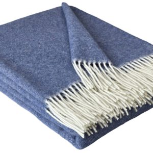 Wolldecke & Wollplaid, 90 % Merinowolle,10% Kaschmir "Faro C" dunkelblau