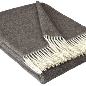 Wolldecke & Wollplaid, 90 % Merinowolle,10% Kaschmir "Faro C" dunkelbraun