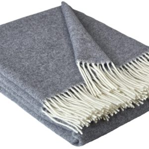 Wolldecke & Wollplaid, 90 % Merinowolle,10% Kaschmir "Faro C" dunkelgrau