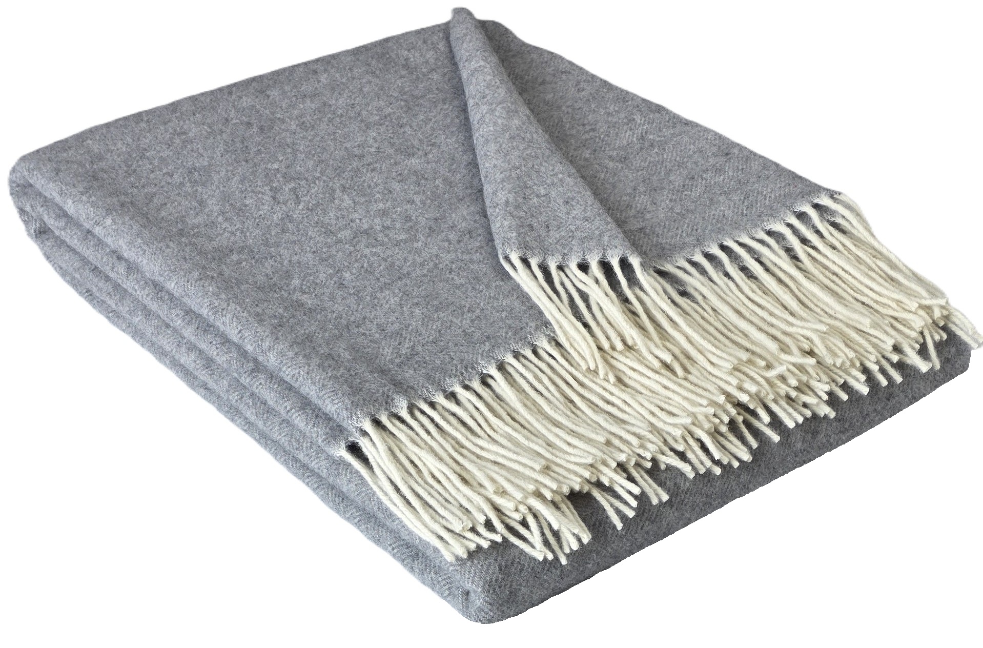 Wolldecke & Wollplaid, 90 % Merinowolle,10% Kaschmir "Faro C" grau