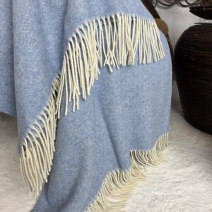 Alternative view of Wolldecke & Wollplaid, 90 % Merinowolle,10% Kaschmir "Faro C" hellblau