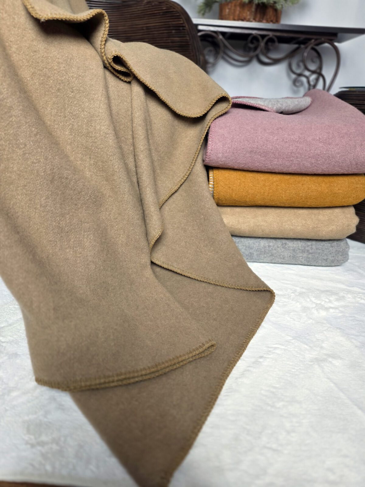 Wolldecken und Wollplaids