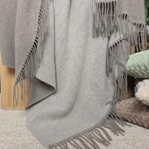 Alternative view of Wolldecke & Wollplaid, 90 % Merinowolle,10% Kaschmir "Faro DF" hellbraun-weiß