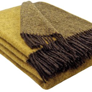 Wollplaid & Wolldecke "Tirol DF" braun-gelb