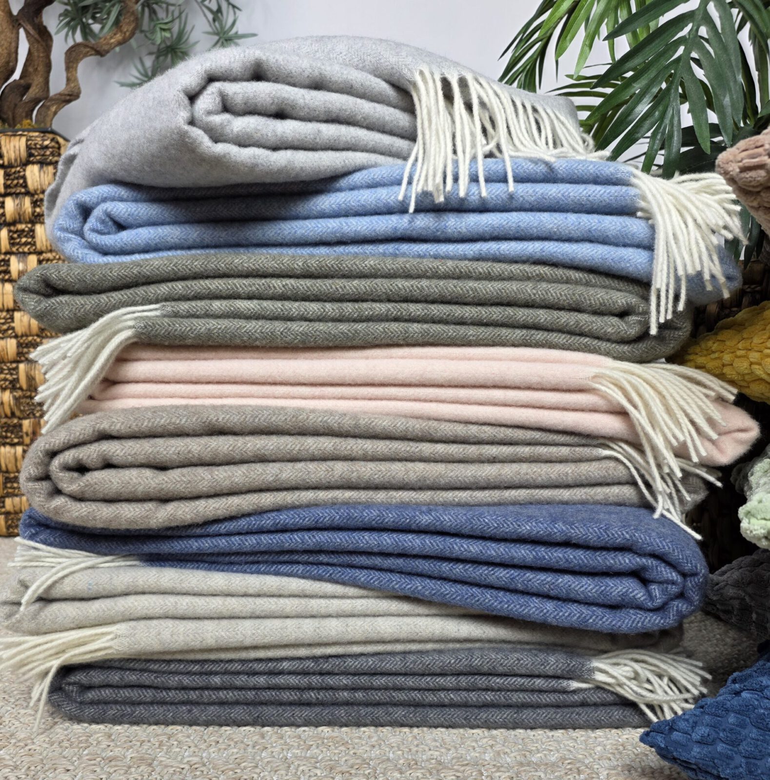 Wolldecken und Wollplaids