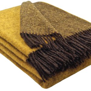 Wollplaid & Wolldecke "Tirol DF" braun-gelb