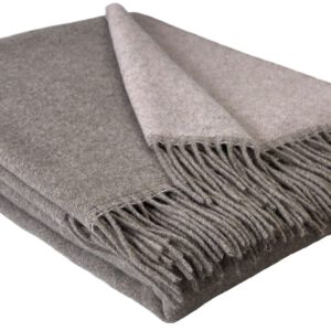 Wolldecke & Wollplaid, 90 % Merinowolle,10% Kaschmir "Faro DF" hellbraun-rosa