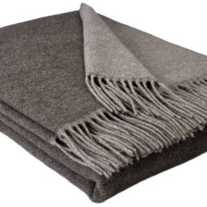 Wolldecke & Wollplaid, 90 % Merinowolle,10% Kaschmir "Faro DF" hellbraun-braun