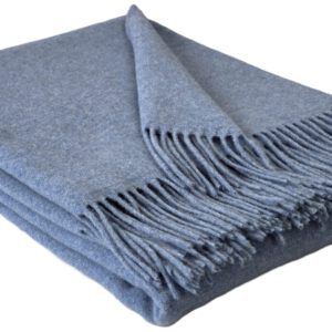 Wolldecke & Wollplaid, 90 % Merinowolle,10% Kaschmir "Faro U" hellblau
