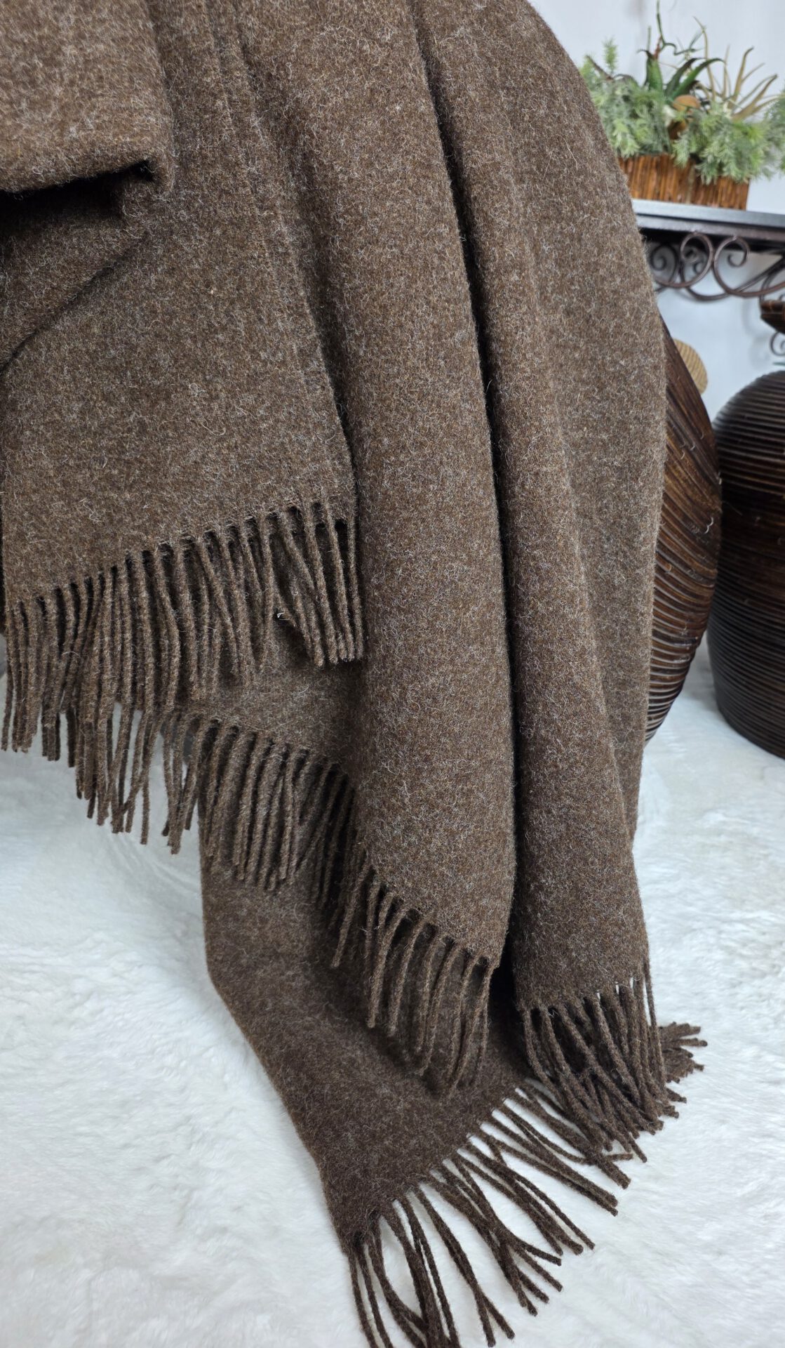 Wollplaid & Wolldecke "Tirol DF" dunkelbraun – Bild 2