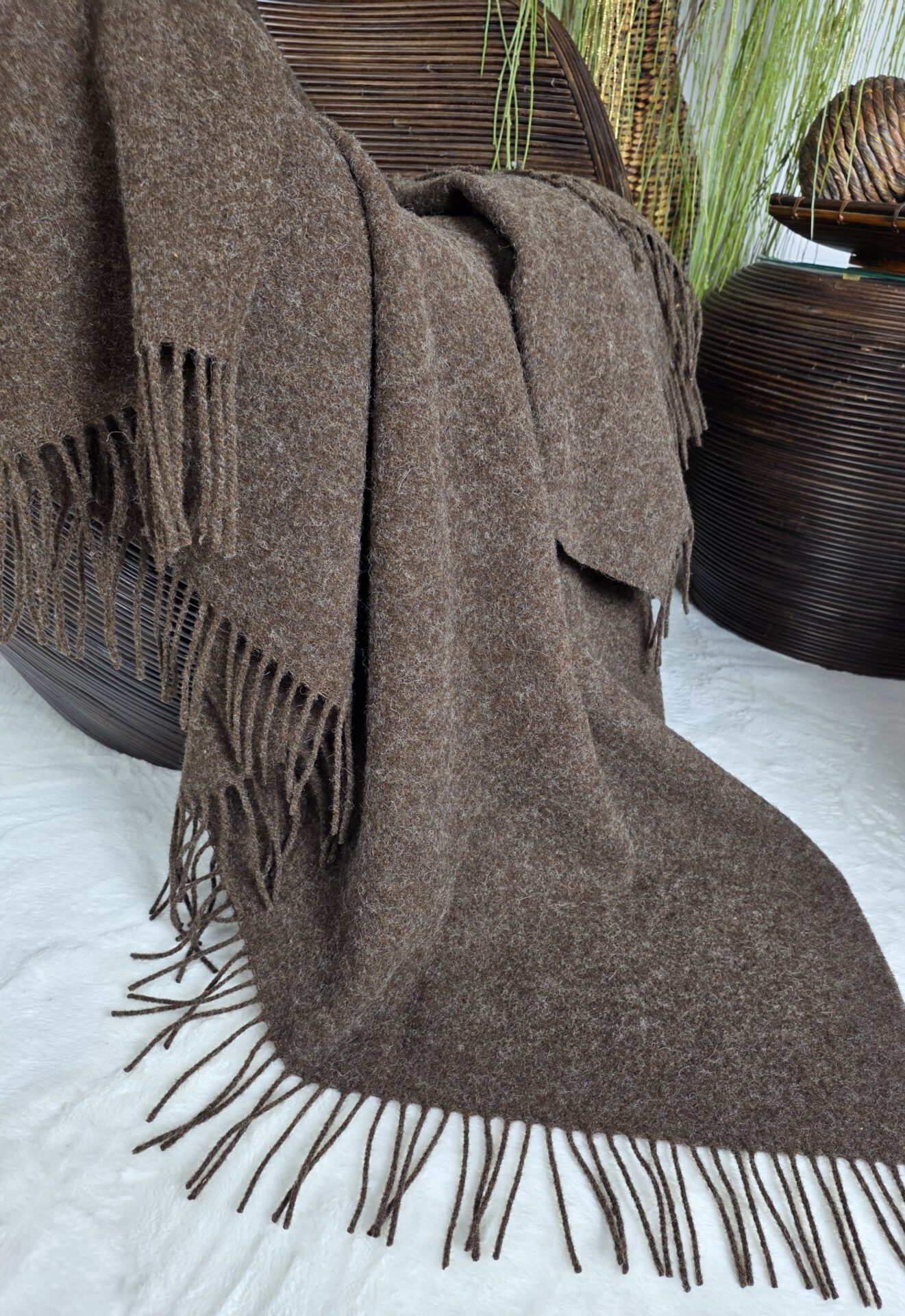 Wollplaid & Wolldecke "Tirol DF" dunkelbraun – Bild 3