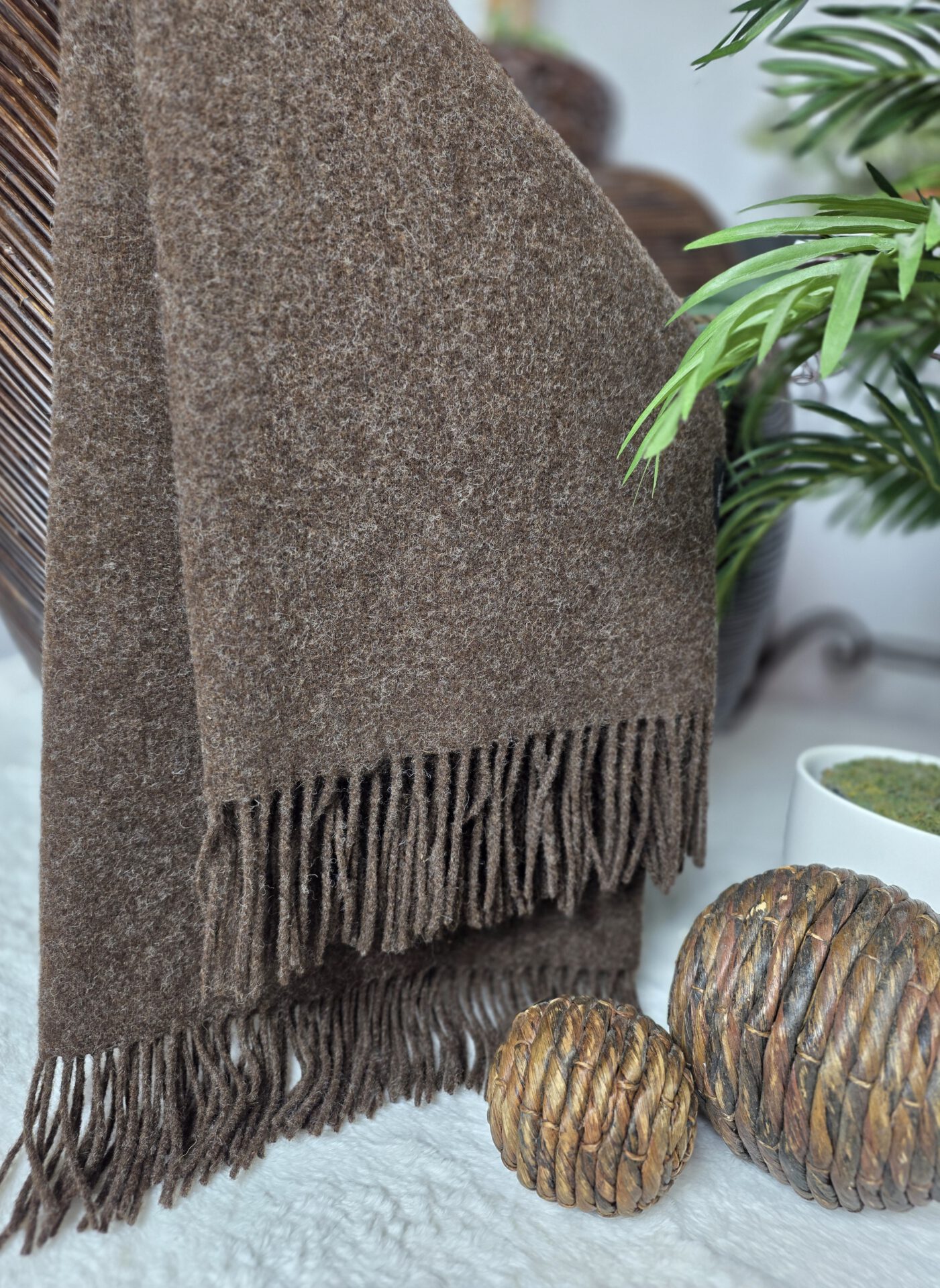 Wollplaid & Wolldecke "Tirol DF" dunkelbraun – Bild 4