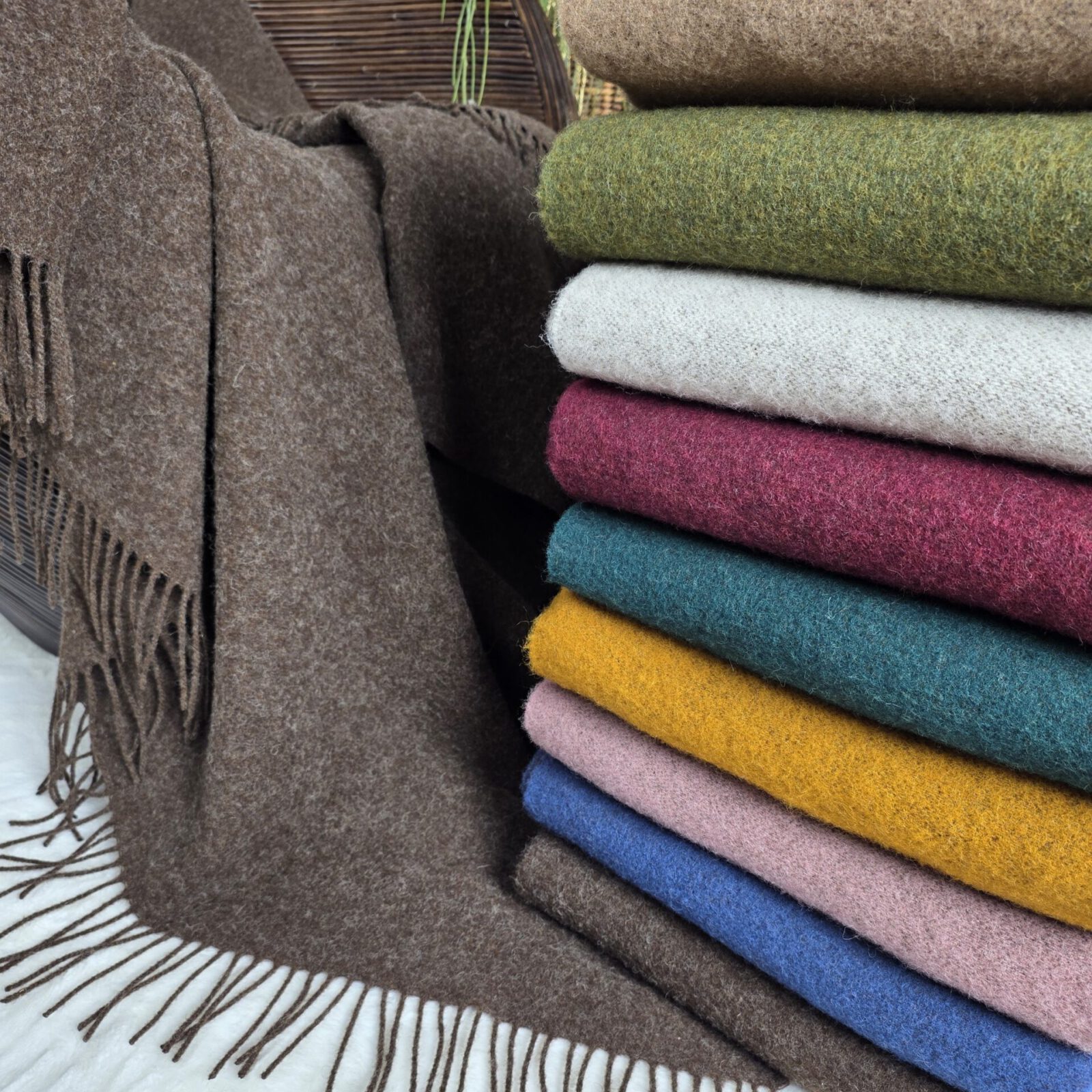 Wolldecken und Wollplaids