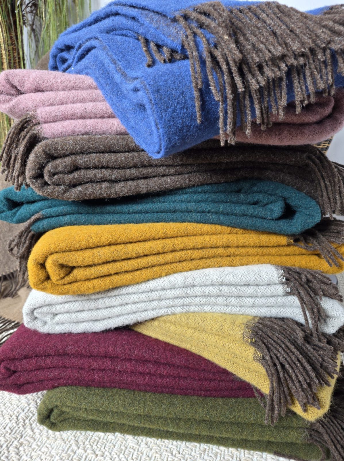 Wolldecken und Wollplaids