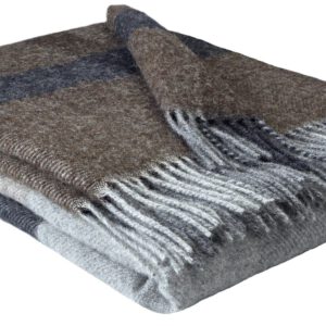 Wollplaid & Wolldecke "Tirol F" braun-beige-grau