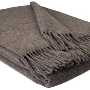 Wolldecke & Wollplaid, 90 % Merinowolle,10% Kaschmir "Faro U" dunkelbraun