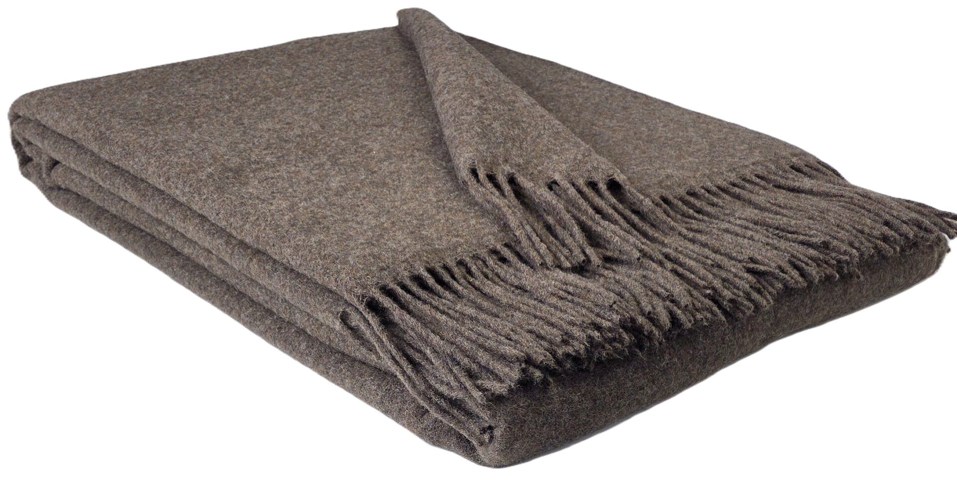 Wolldecke & Wollplaid, 90 % Merinowolle,10% Kaschmir "Faro U" dunkelbraun