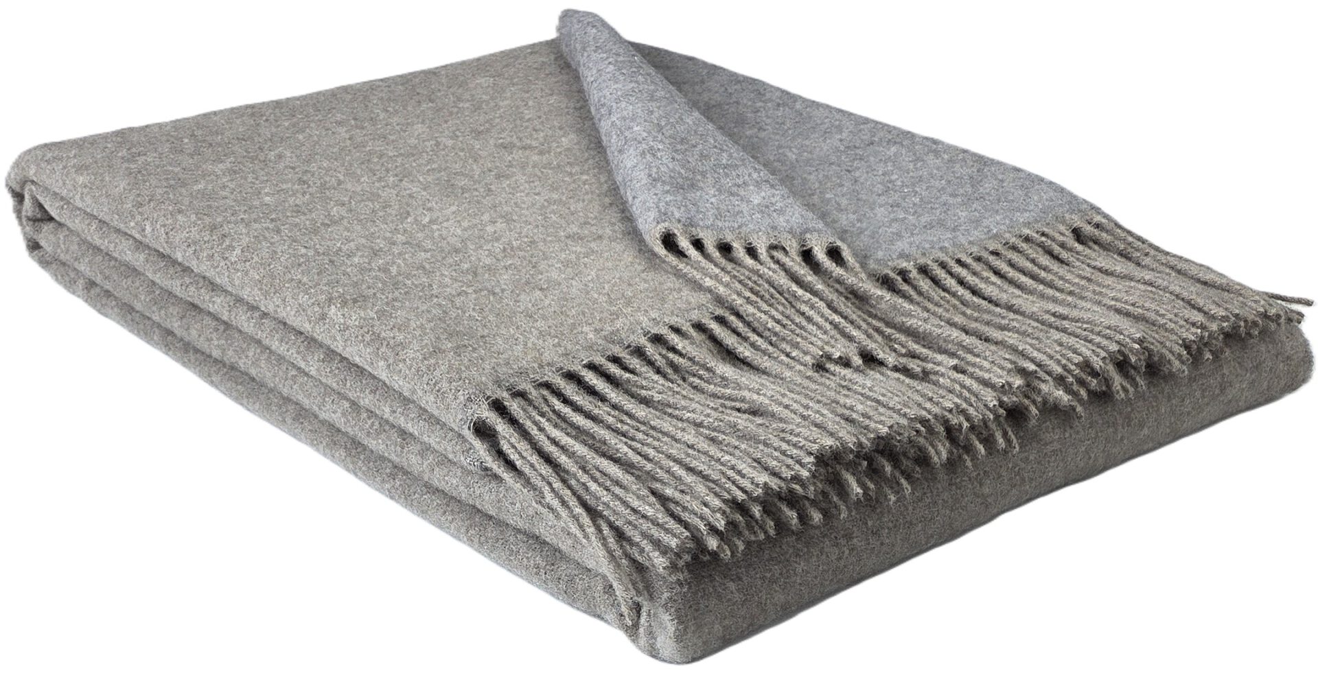 Wolldecke & Wollplaid, 90 % Merinowolle,10% Kaschmir "Faro DF" hellbraun-hellgrau