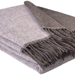 Wolldecke & Wollplaid, 90 % Merinowolle,10% Kaschmir "Faro DF" braun-rosa