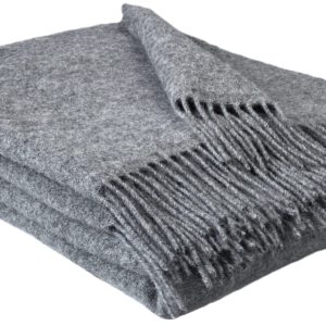 Wollplaid & Wolldecke "Tirol U" grau
